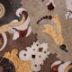Napolitan marquetry round table, gilded, Italy, 19th century