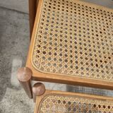 Set of 3 vintage cane nesting coffee tables