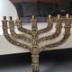 Old Large Menorah/Jewish/Hebrew Candlestick with 7 lights. Signed "Israel". 1950s. Size 23 x 24 cm