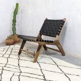 Handcrafted Moroccan leather armchair
