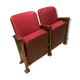 Pair 1950 1960 vintage cinema armchairs