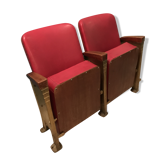 Pair 1950 1960 vintage cinema armchairs