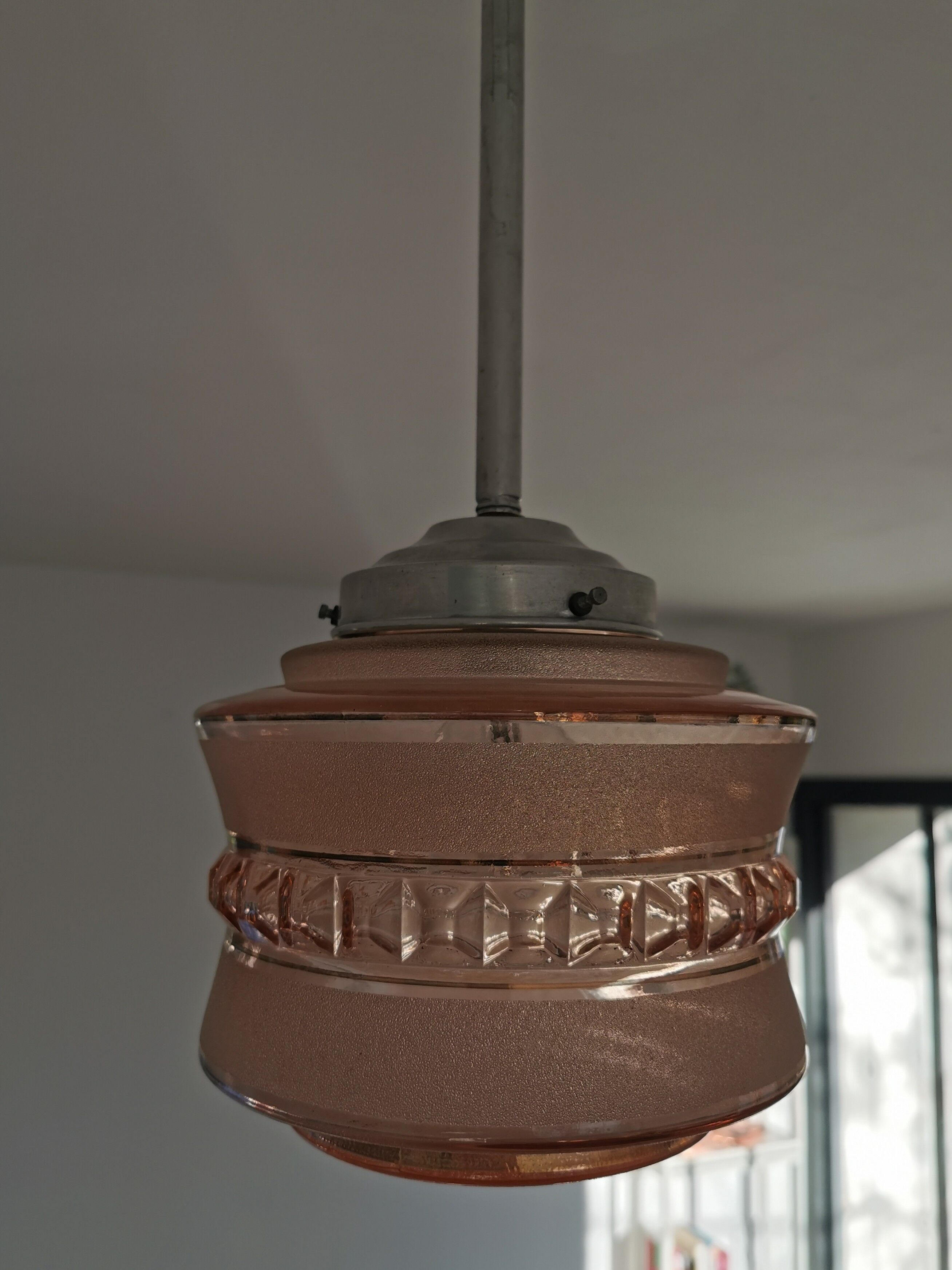 Vintage glass globe pendant lamp