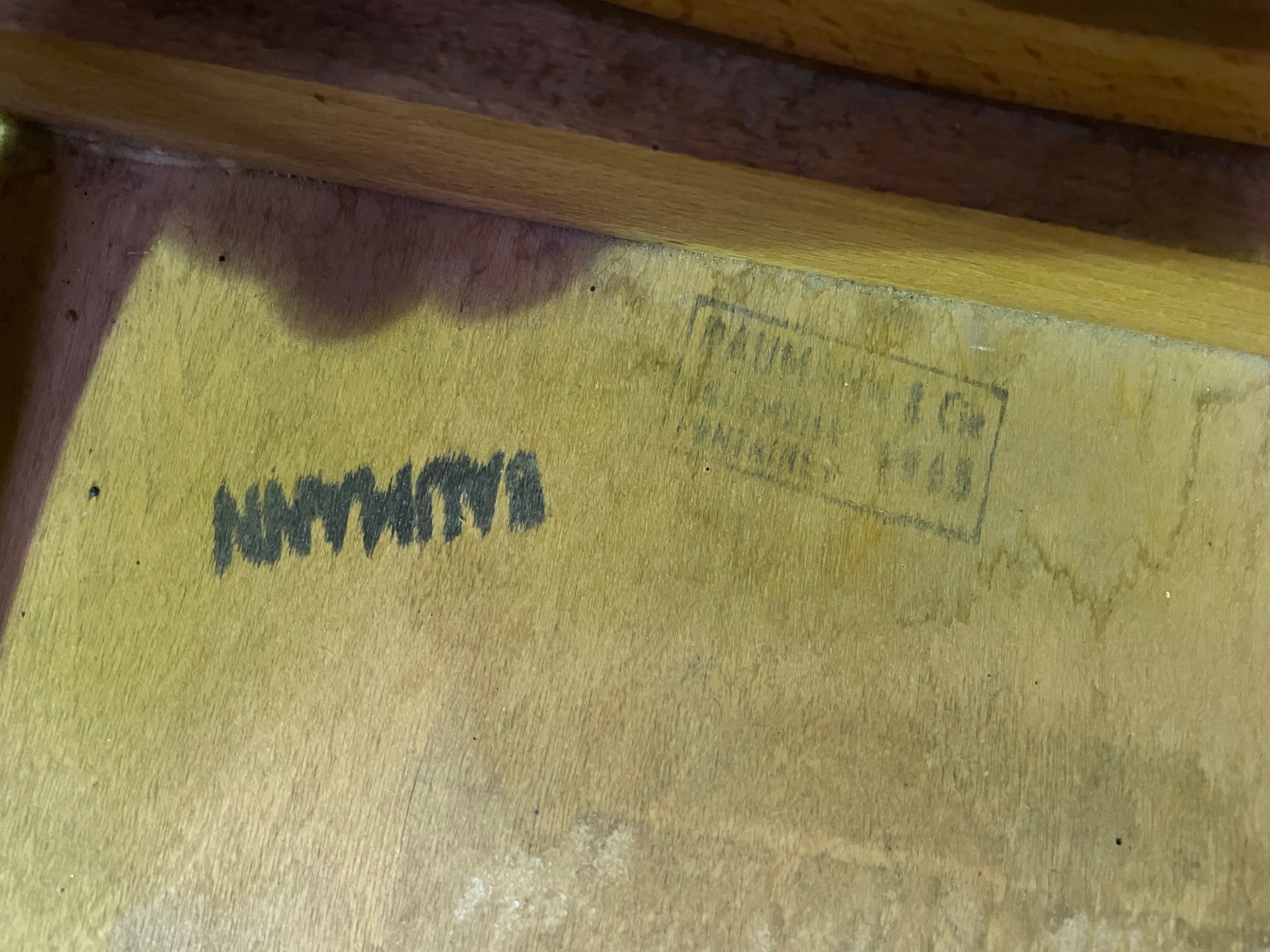 Suite of 6 bistro chairs signed "baumann"