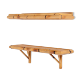 Pair of vintage bamboo-cane wall shelves