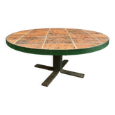 Jean Jaffeux coffee table – Glazed ceramic and metal base