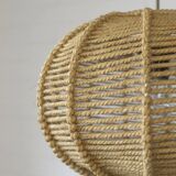 Vintage Rope Pendant Lamp / Handmade Rustic Chandelier/ Hanging Light 1970