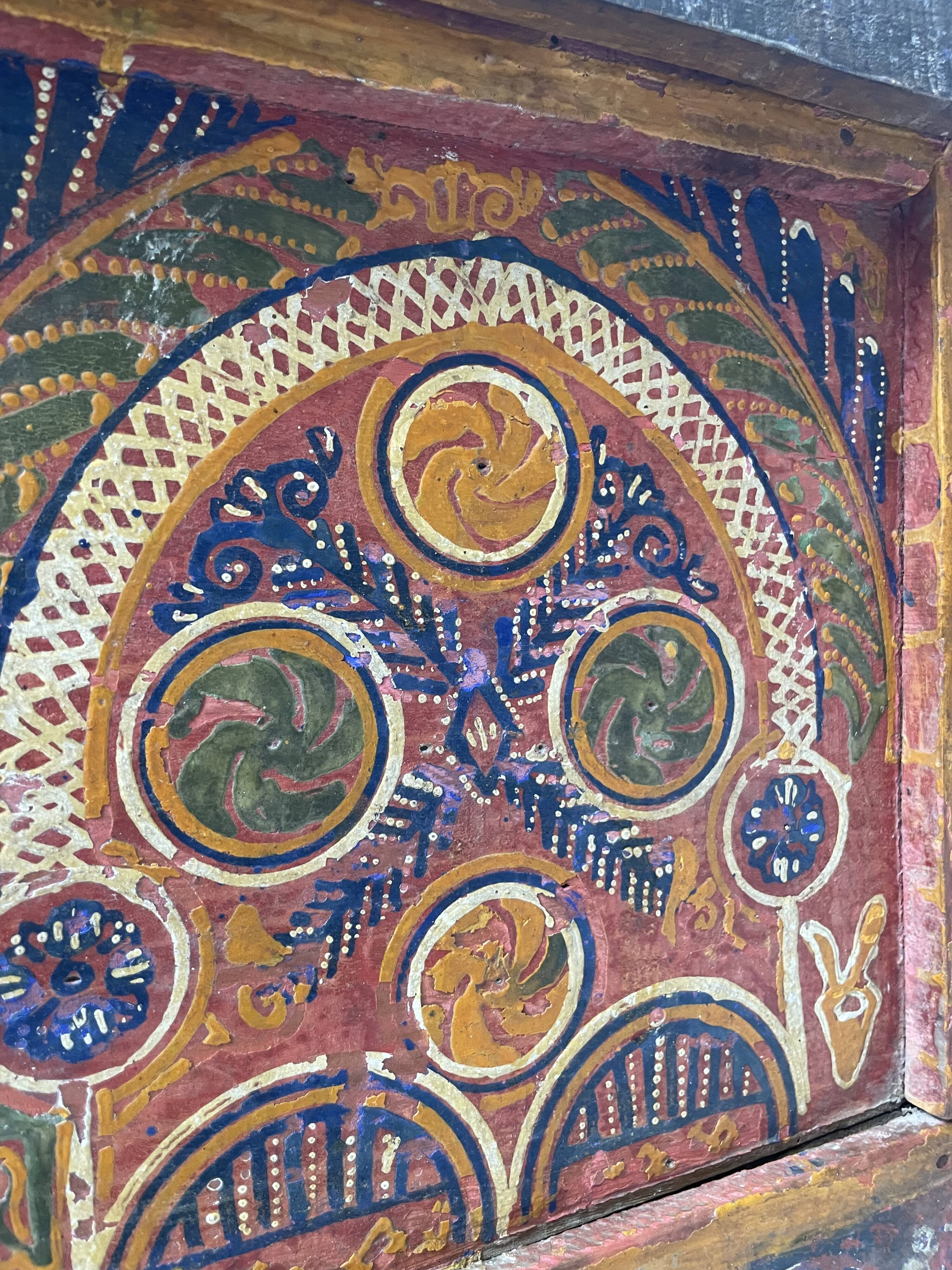 Coffre de mariage marocain polychrome années 50