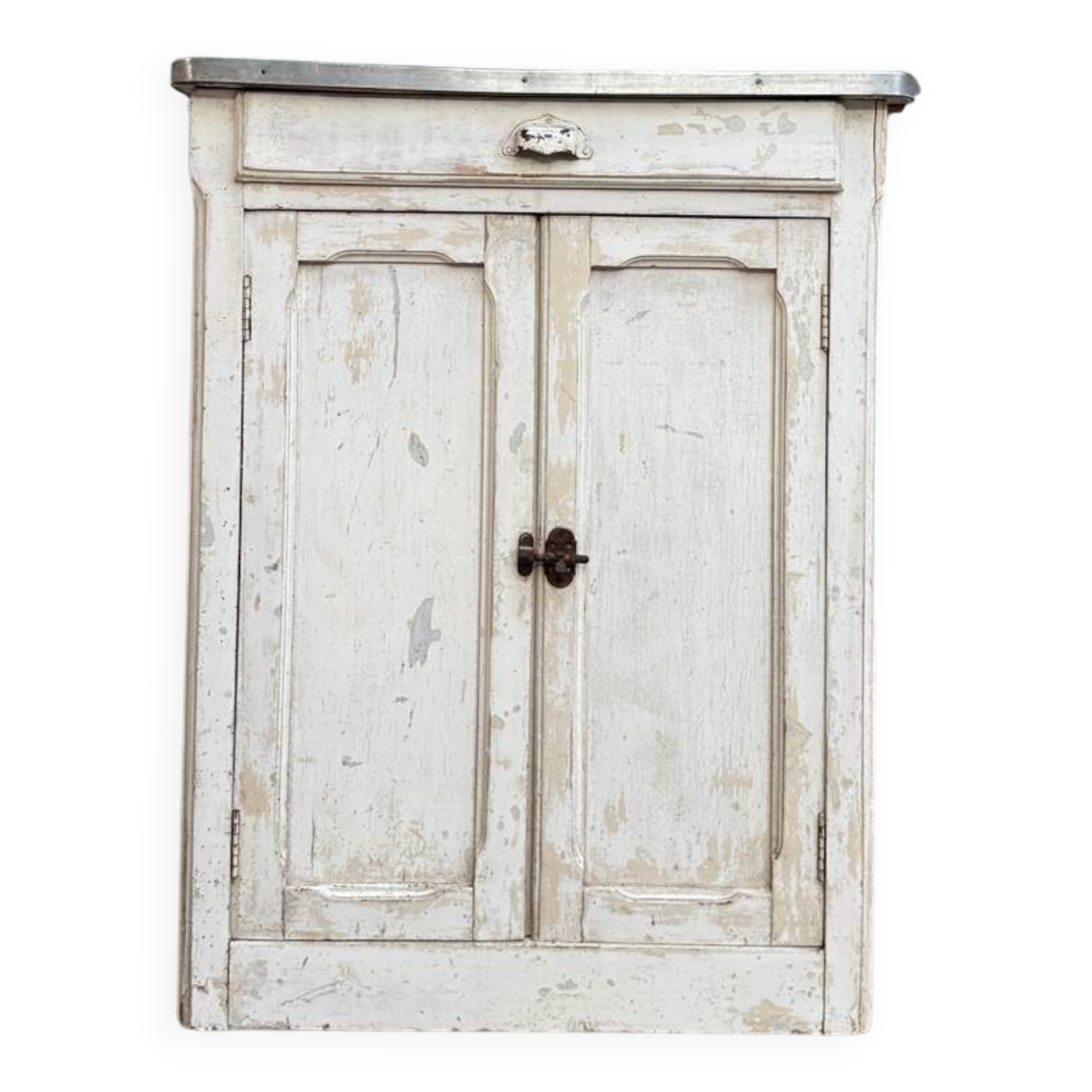 Small Parisian buffet with white patina (renovated)