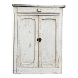 Petit buffet parisien patine blanche (rénové)