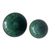 Bowls in natural malachite with brass edges - 1970s