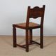 Set of 6 straw-seated solid wood chairs, French craftsmanship, 1940.