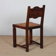 Set of 6 straw-seated solid wood chairs, French craftsmanship, 1940.