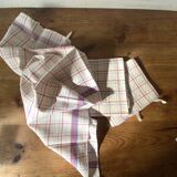 set of 3 large vintage checkered tea towels, new condition