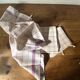 set of 3 large vintage checkered tea towels, new condition
