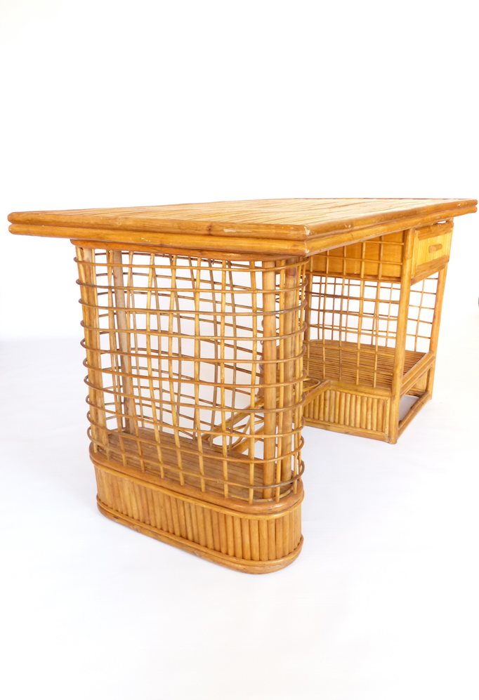 Rattan desk 1950