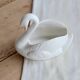 Vintage white porcelain swan cache-pot