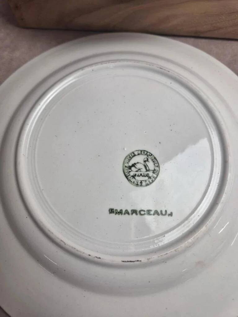Set of 8 dessert plates Saint-Amand Hamage model Marceau – antique earthenware