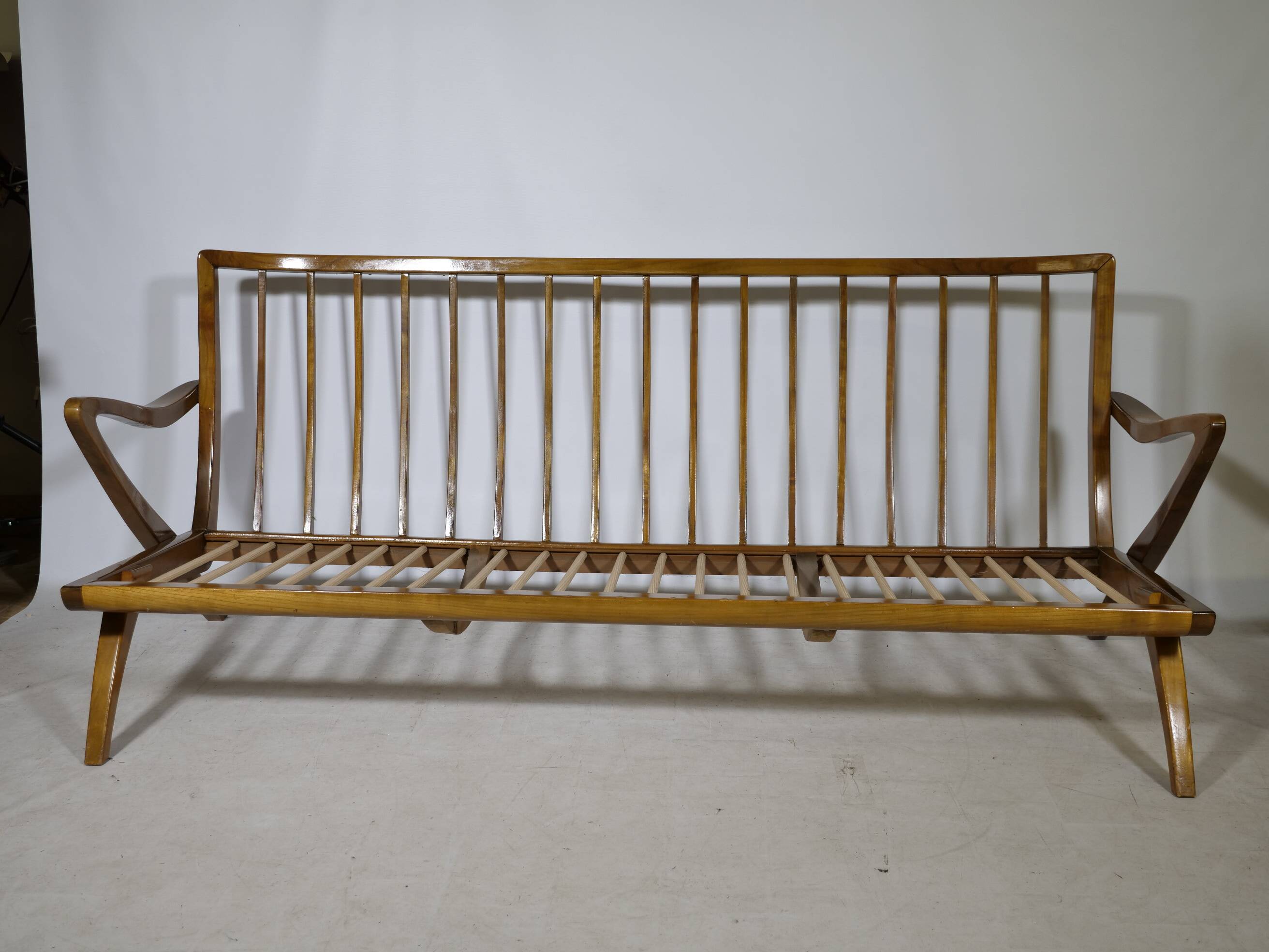 Three Seat Sofa in Wood attributed to Guglielmo Ulrich, Italy, 1950s