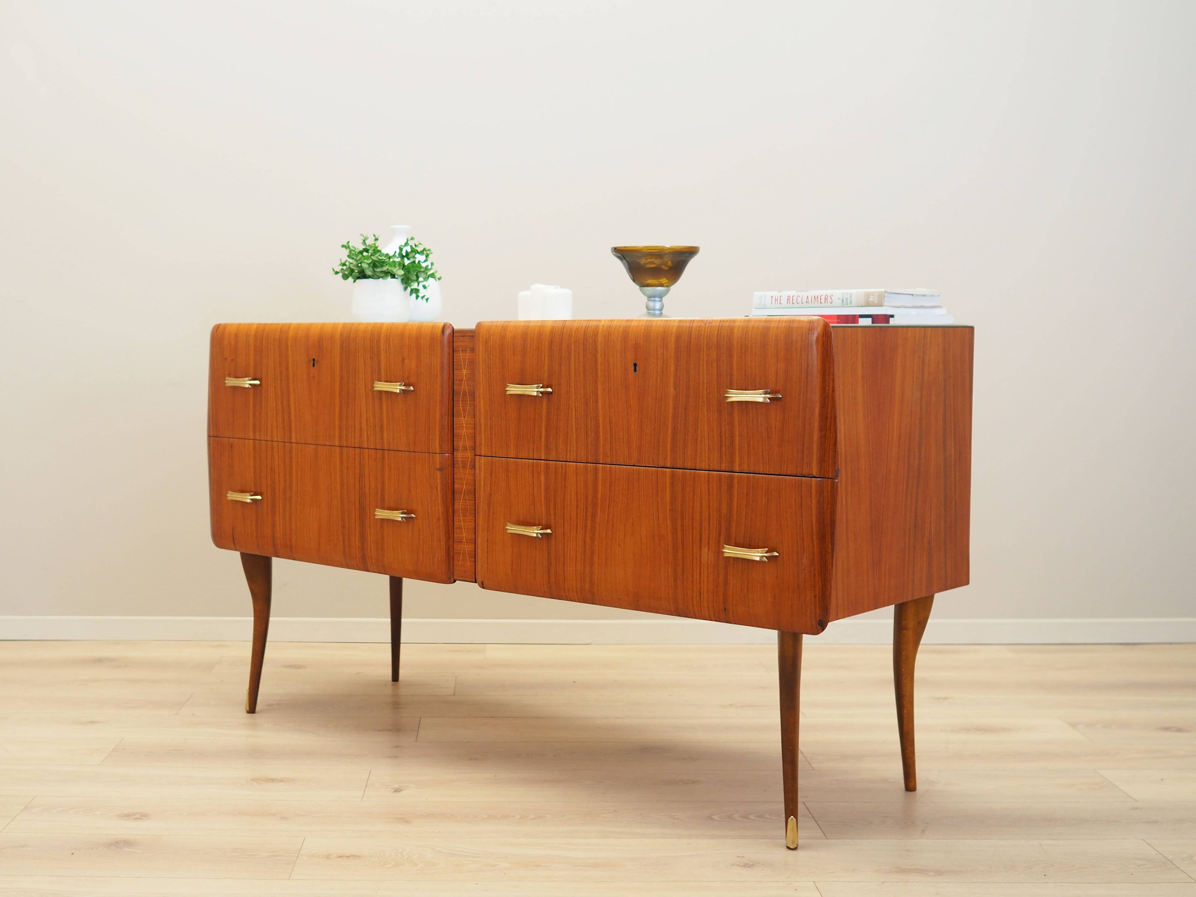 Mahogany chest of drawers, Italian design, 1960s, production: Italy