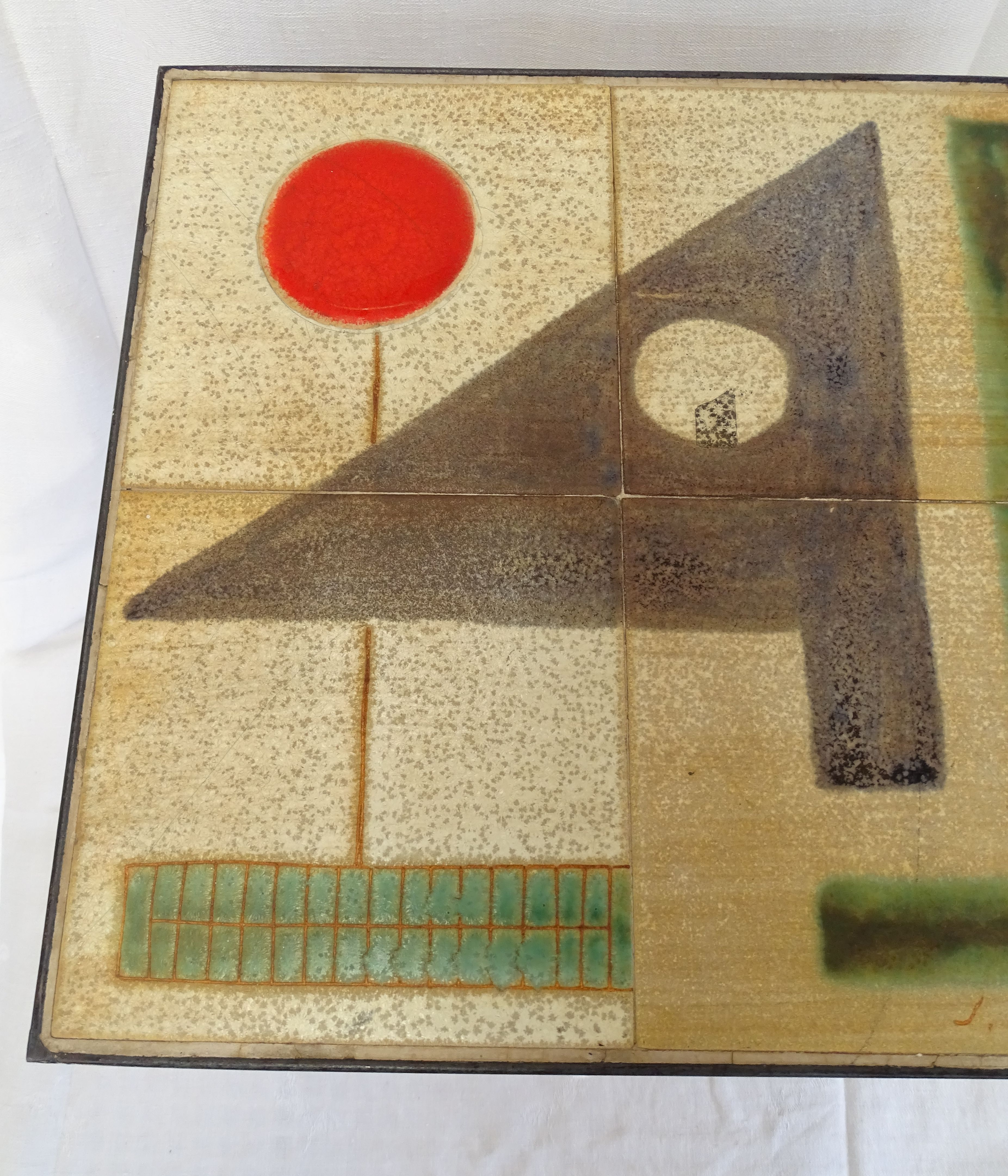 Side table in earthenware signed by Jacques Lignier, Vallauris, 1960