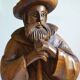 Large wooden sculpture of a man with his grain shovel 52 cm