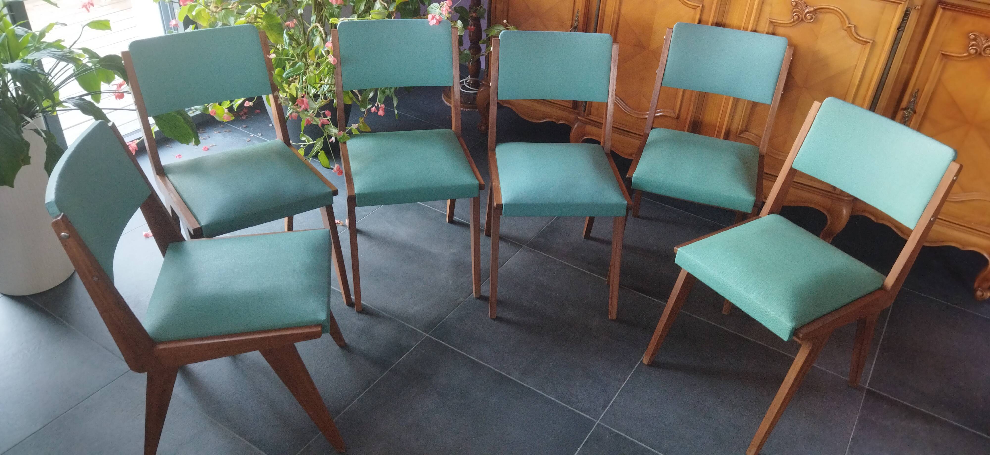 Chairs in the style of Maurice Pré / 1 lot of 6 chairs