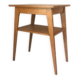 1950 compass foot pedestal table in light wood, side table, side table