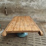Antique dining table XXL on industrial machine leg