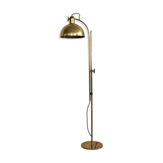 Florian schulz mid-century adjustable floor lamp in full brass, 1970