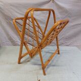 Vintage Bamboo and Rattan Folding Magazine Rack - 70s