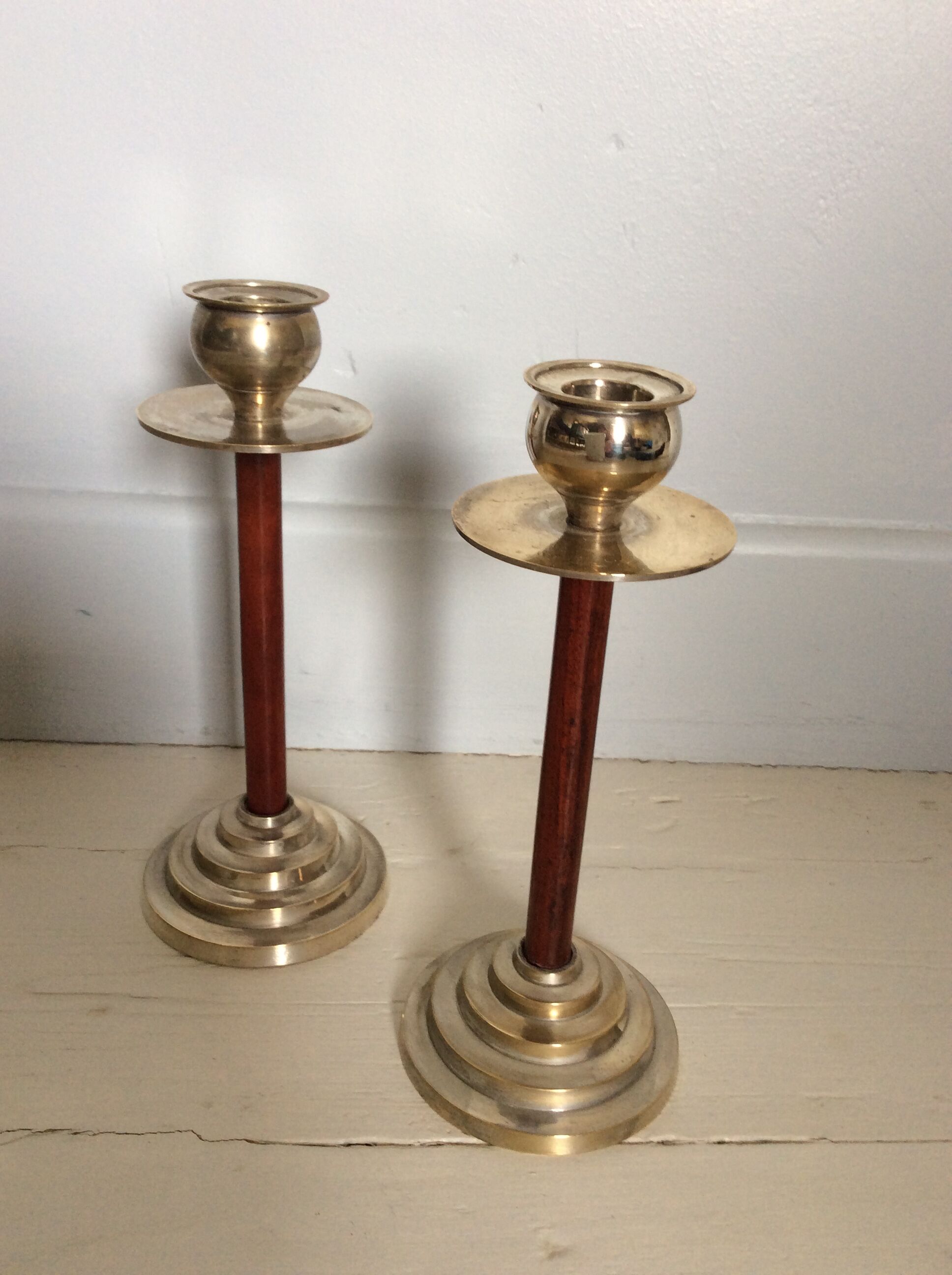 Pair of art deco candlesticks