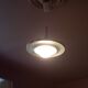 Space Age aluminum suspension, saucer suspension, vintage ceiling lamp, ceiling lamp