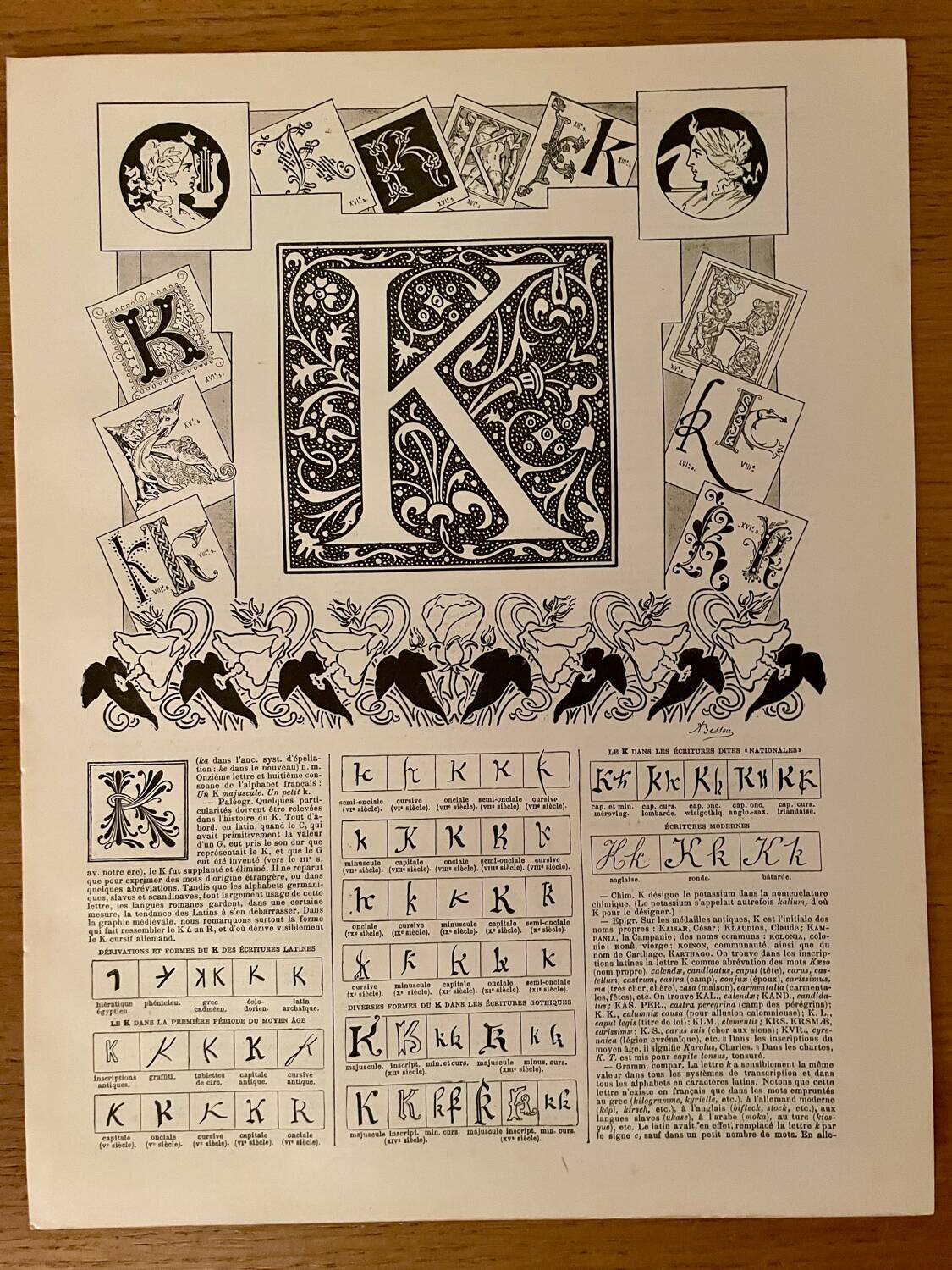 Reserved Nathalie - Lot of 2 lithographs of 20th century letters