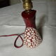 Red ceramic lamp foot with cracked effect