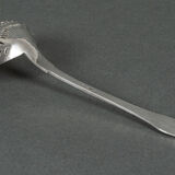 Cuillère à saupoudrer orfèvre RN argent 53 grammes riche décor Louis XV