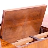 Walnut adjustable dining table, 1930s, Czechoslovakia