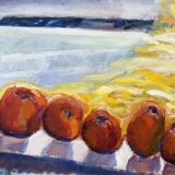 Vintage Expressionists Oil on Canvas with Apples, Signed by Bengt Anders