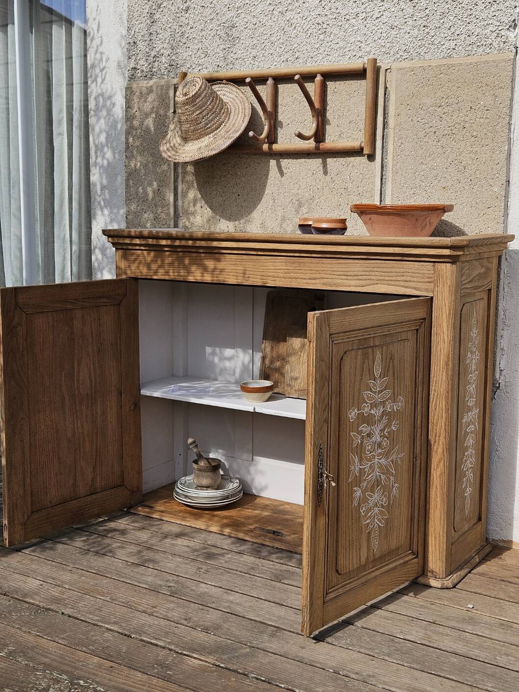 Solid oak sideboard top, hade made creation | elea