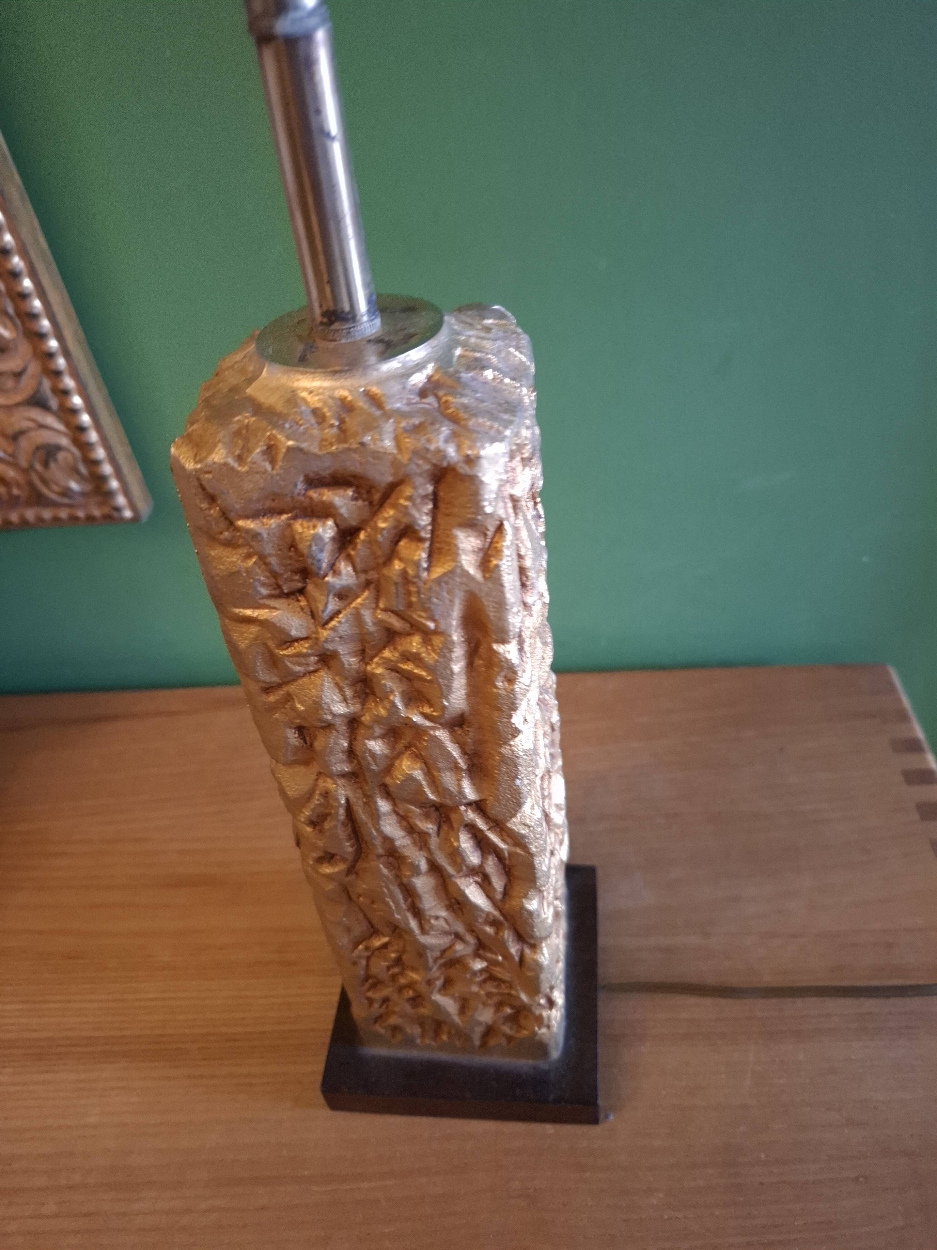 Vintage 80's lamp in gold metal