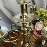 Candlestick, four-light brass candelabra