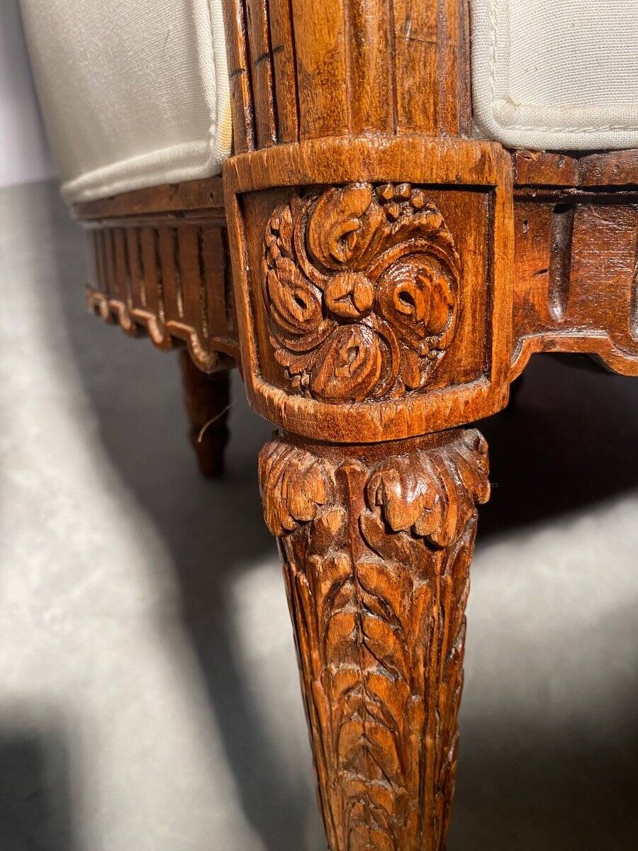 Pair of neoclassical style bergère armchairs