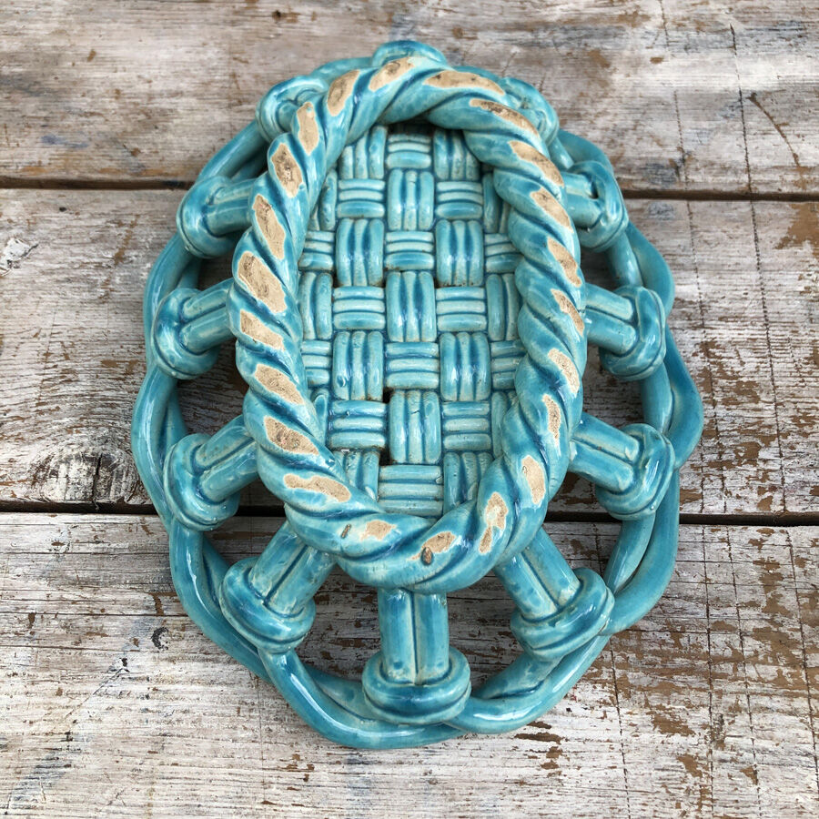 Old twisted ceramic fruit cup