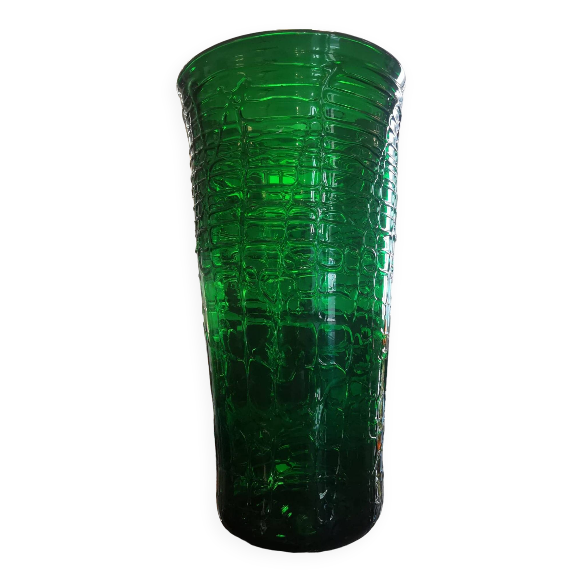 Vintage XXL glass vase with “Croc” print