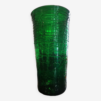 Vase vintage XXL en verre impression "Croco"