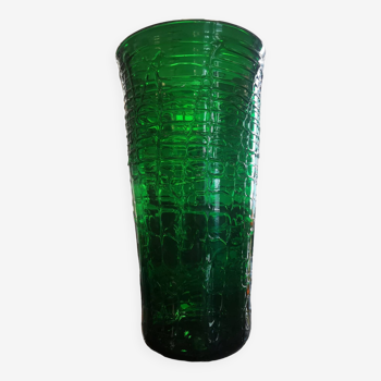 Vintage XXL glass vase with “Croc” print