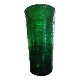 Vintage XXL glass vase with “Croc” print