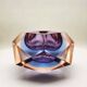 1960s rare colours multifaceted ashtray or catch-all in Murano glass by Flavio Poli for Seguso. Made in Italy