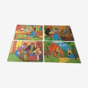 Boite de 4 puzzles bois boucle d'or