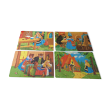 Box of 4 wooden puzzles boucle d'or